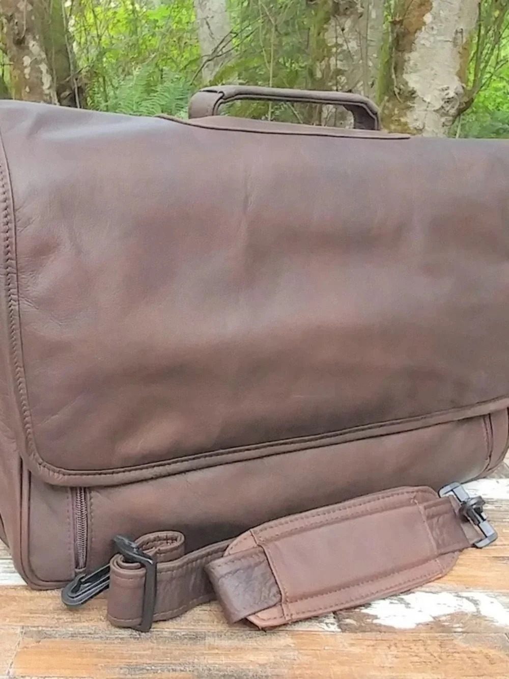 Ace Leather Goods Brown Leather Bag Briefcase - Handcrafted - laptop iPad carry